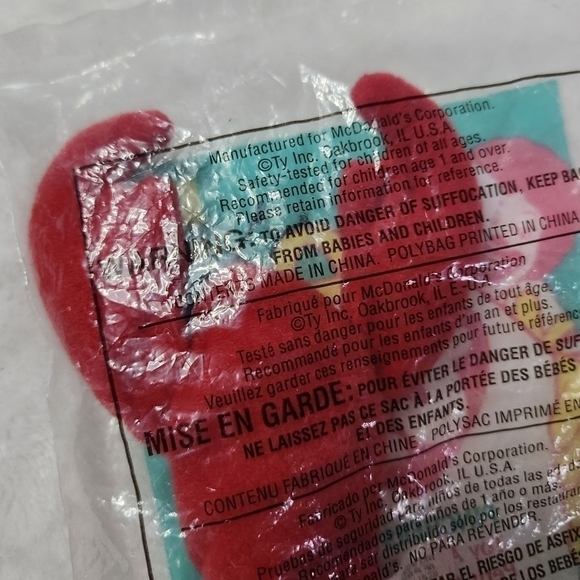 Teenie Beanie Babies Retired 1998 Red Pincher Lobster #5 Ty Inc Happy Meal - Picture 8 of 8